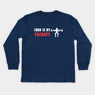 iron is my therapy Kids Long Sleeve T-Shirt